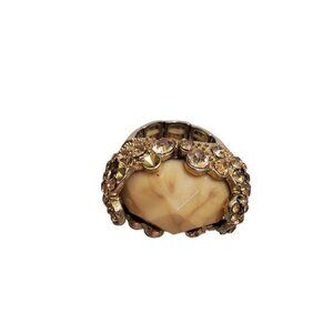Cocktail Ring Rhinestone Faux Stone Beige‎ Brown Ta